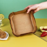 Одноразовые бумажные антипригарные вкладыши для фритюрницы утолщенные формы для выпечки и запекания КВАДРАТНЫЕ 100 шт (Коричневый)